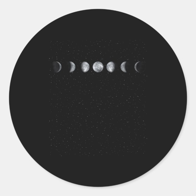 Pegatina Redonda Moon Phase Scientist Gift Astronomy  (Anverso)