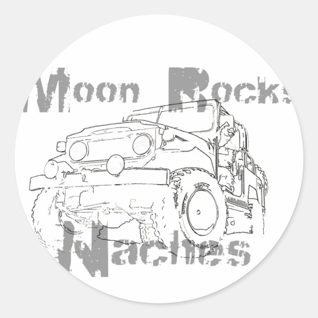 Pegatina Redonda Moon Rocks Naches (Anverso)