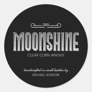 Pegatina Redonda Moonshine