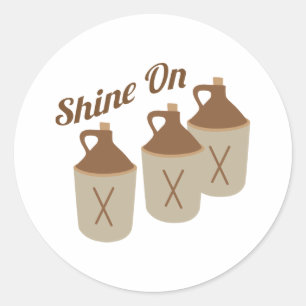 Pegatina Redonda Moonshine Jugs