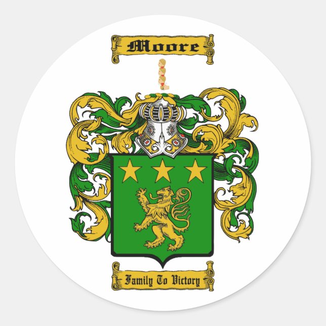 Pegatina Redonda Moore (irlandés) (Anverso)