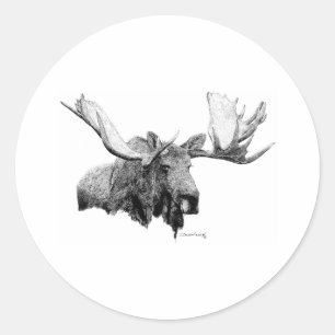 Pegatina Redonda Moose