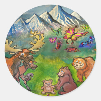 Pegatina Redonda Moose & Bears
