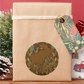 Pegatina Redonda Moose Camouflage