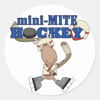 Pegatina Redonda Moose Mini Camisetas de hockey y regalos