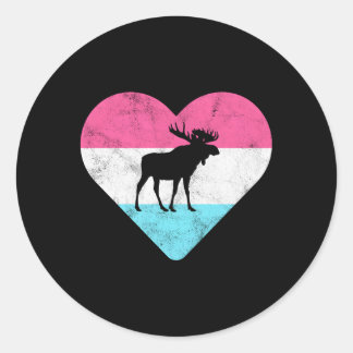 Pegatina Redonda Moose para o