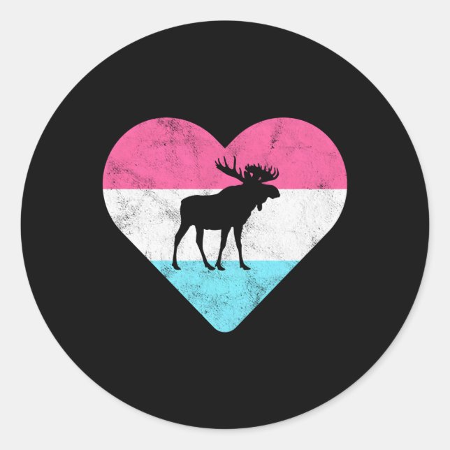 Pegatina Redonda Moose para o (Anverso)