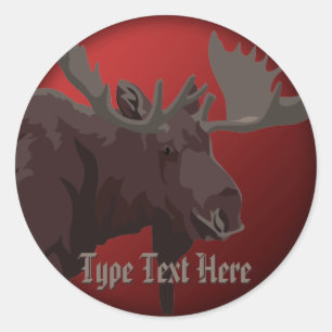 Pegatina Redonda Moose Pegatinas Personalizado Canada Moose Pegatin