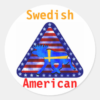 Pegatina Redonda Moose sueco-americano