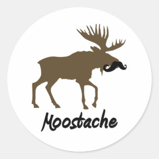 Pegatina Redonda Moostache