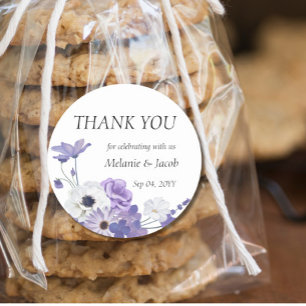 Pegatina Redonda Morado Floral