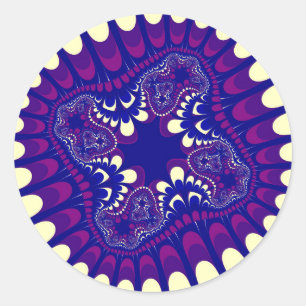 Pegatina Redonda Morado morado morado flor de gloria