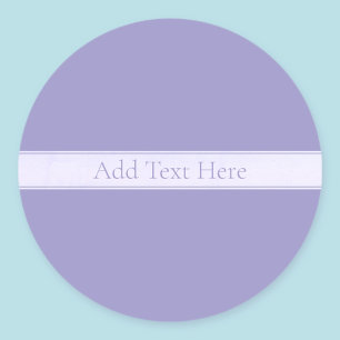Pegatina Redonda Morado Pálido Elegante Personalizable
