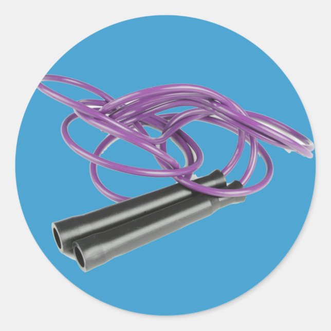 Pegatina Redonda Morado Salto Rope (Anverso)