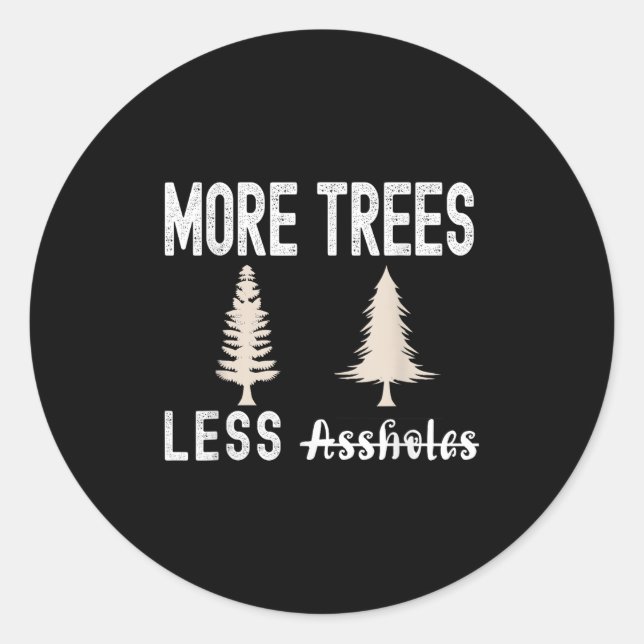 Pegatina Redonda More Trees Less Holes Ugly Christmas Sweater  (Anverso)
