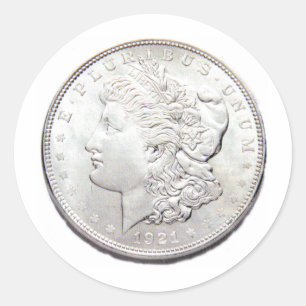 PEGATINA REDONDA MORGAN SILVER DOLLAR