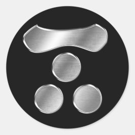 Pegatina Redonda Mori Clan Kamon Silver Chrome
