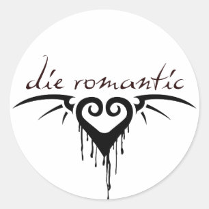 Pegatina Redonda morir romántico