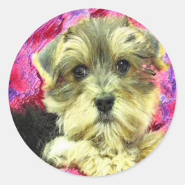 Pegatina Redonda morkie