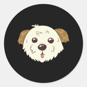 Pegatina Redonda Morkie Dog