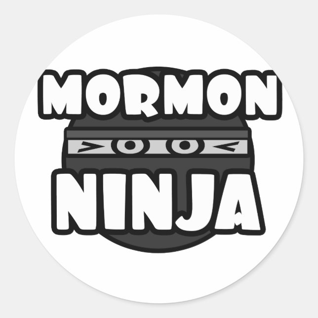Pegatina Redonda Mormon Ninja (Anverso)