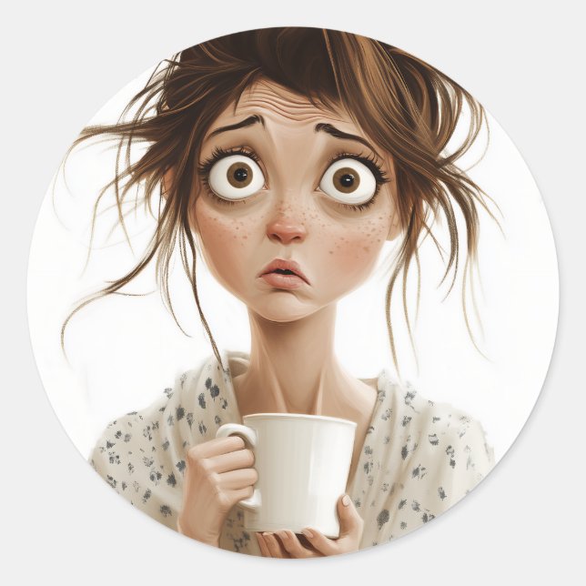 Pegatina Redonda Morning Mayhem (Anverso)