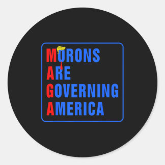 Pegatina Redonda Morons Are Governing America Funny Trump 2024