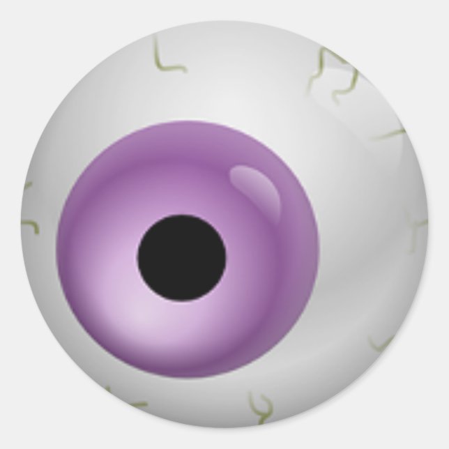 Pegatina Redonda Morple Blooshot Zombie Eyeball Halloween (Anverso)