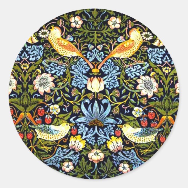 Pegatina Redonda Morris - Ladrón de fresa, (Anverso)