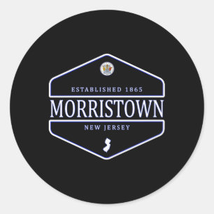 Pegatina Redonda Morristown New Jersey Morristown Nj