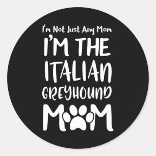 Pegatina Redonda Mors Day Italiana Greyhound Mom