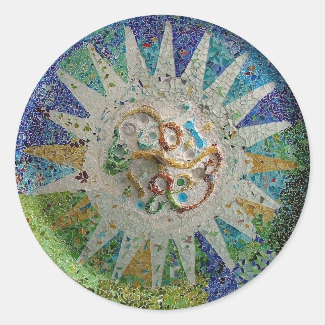 Pegatina Redonda Mosaico (Anverso)