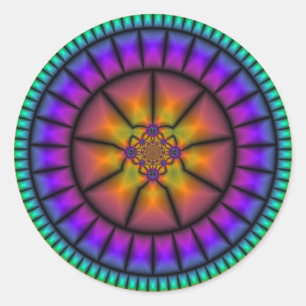 Pegatina Redonda Mosaico de la esfera celeste