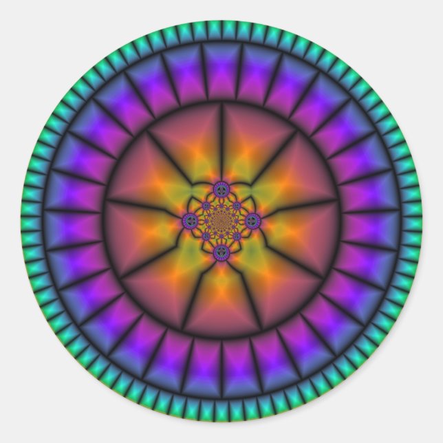 Pegatina Redonda Mosaico de la esfera celeste (Anverso)