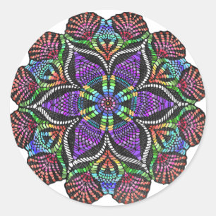 Pegatina Redonda Mosaico del tapetito del arco iris