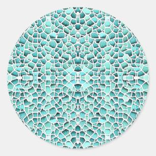 Pegatina Redonda Mosaico enojado
