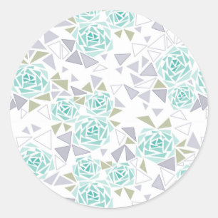 Pegatina Redonda Mosaico, flores