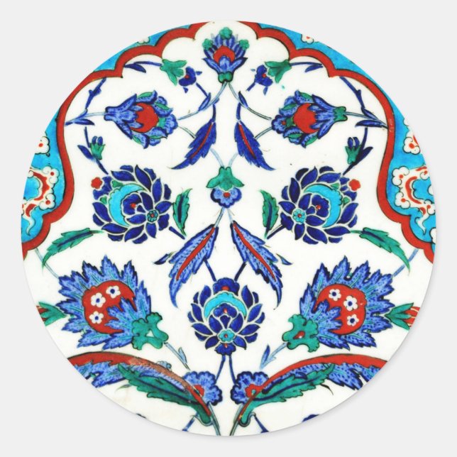 Pegatina Redonda mosaico iznik (Anverso)