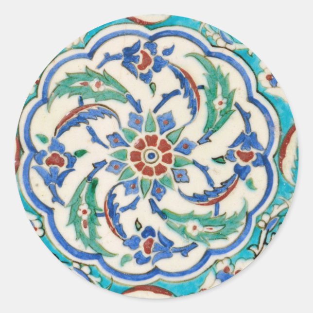 Pegatina Redonda mosaico iznik (Anverso)