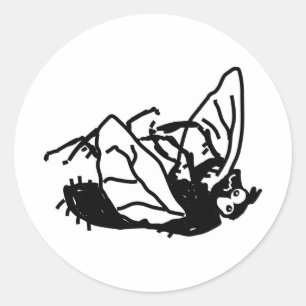 Pegatina Redonda Mosca muerta