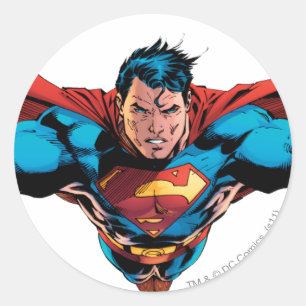 Pegatina Redonda Moscas de capa de Superman