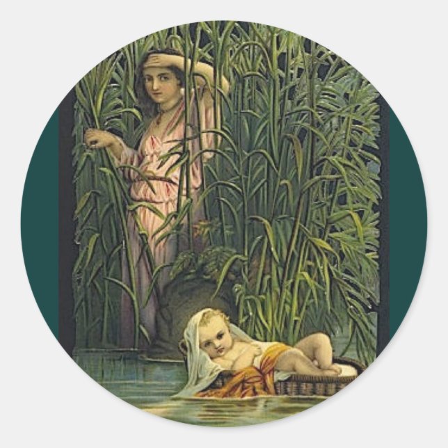 Pegatina Redonda Moses (Anverso)