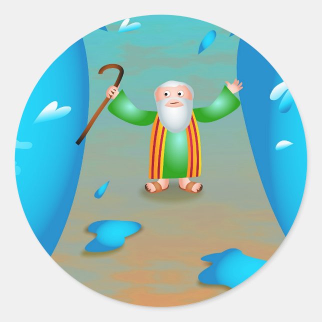 Pegatina Redonda Moses (Anverso)