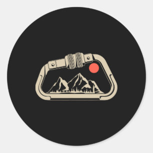 Pegatina Redonda Mosquetón de montaña para escalada en roca retro 