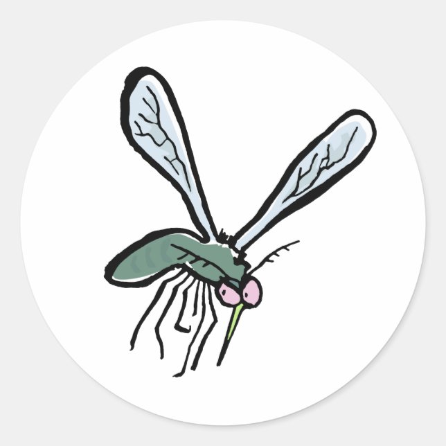 Pegatina Redonda mosquito (Anverso)