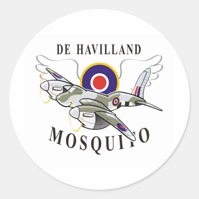 Pegatina Redonda mosquito de haviland (Anverso)