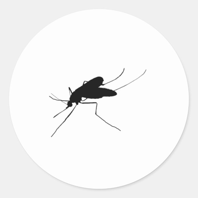 Pegatina Redonda Mosquito Silhouette Molestias insectos/plagas de i (Anverso)