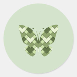 Pegatina Redonda Moss Green Square y Diamond Harlequin