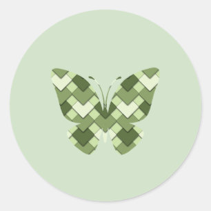 Pegatina Redonda Moss Green Square y Diamond Harlequin