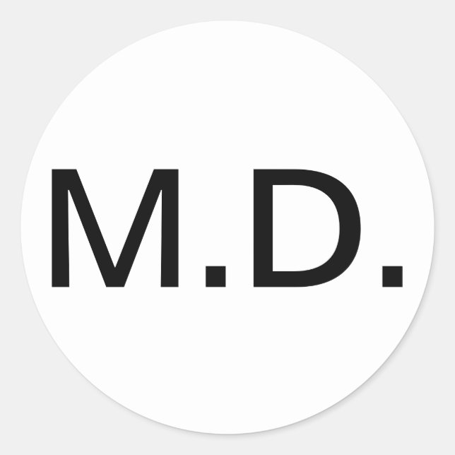 Pegatina Redonda Mostrar su título médico con orgullo (Anverso)